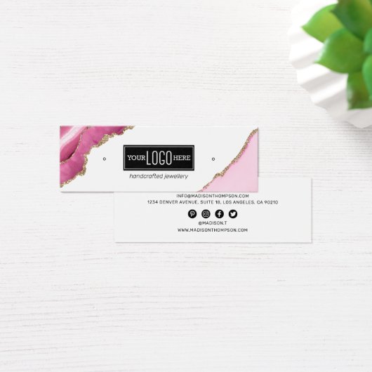 Logo Pink & Gold Agate Schmuckstück-Anzeige (Schreibtisch)