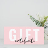 Logo Pink Minimal Geschenkgutschein (Stehend Vorderseite)