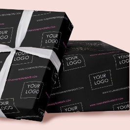 Logo Pink Website Unternehmen Verpackung Schwarz Geschenkpapier