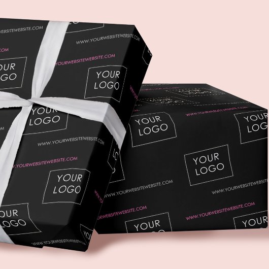 Logo Pink Website Unternehmen Verpackung Schwarz Geschenkpapier
