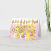 Logo Pink Yellow Candles Unternehmen Geburtstag hi Karte (Vorderseite)