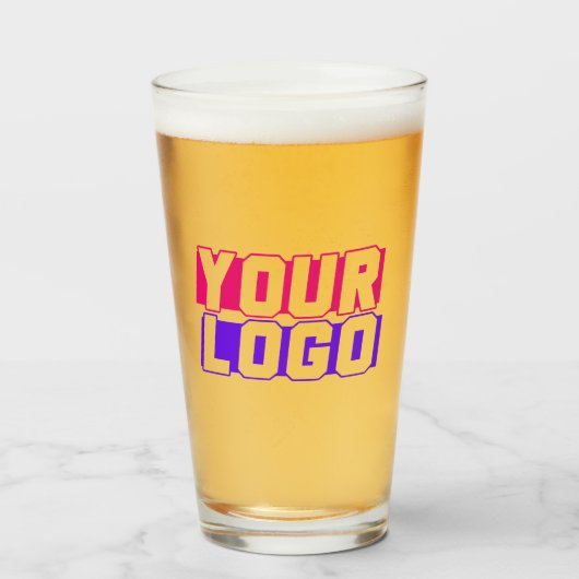 Logo-Pint-Glas mit Ihrem Logo Glas (Vorne (Gefüllt))