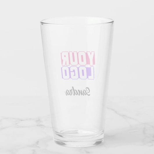 Logo-Pint-Glas mit Ihrem Logo und Namen Glas (Rückseite)