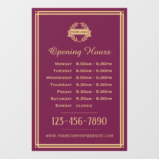 Logo-Plakat für das klassische Business zu den Öff Fensteraufkleber (Blatt)