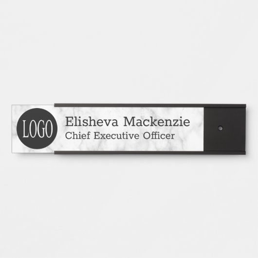 Logo-Plakatschild für die Bürotür - graue Marmor Türschild (Vorderseite )