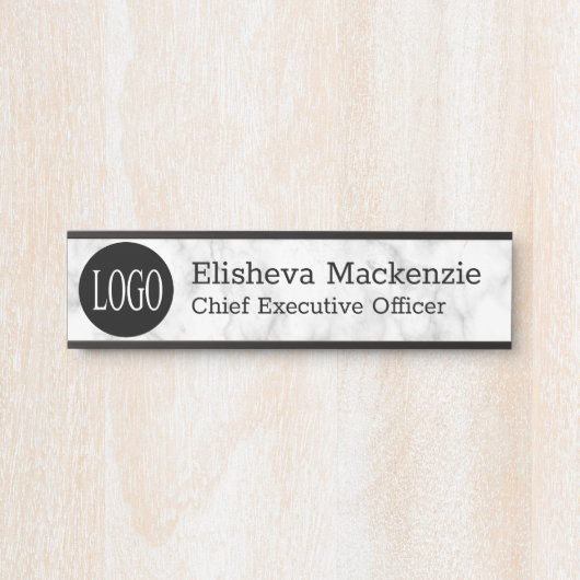 Logo-Plakatschild für die Bürotür - graue Marmor Türschild (Vorderseite )