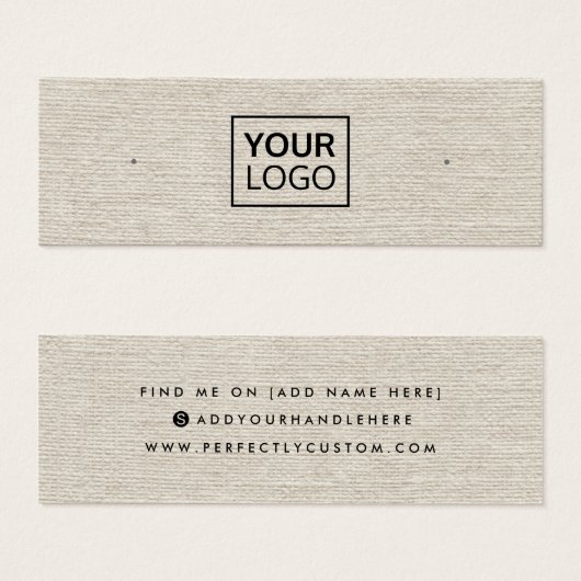 Logo-Plakette für hellbraune Leinen mit Ohrring (Vorne & Hinten)