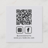 Logo-Platine für den QR-Code für Social Media Quadratische Visitenkarte (Rückseite)