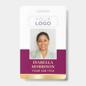 Logo Plum Gold Business für Mitarbeiter-ID Name Un Ausweis (Vorderseite)