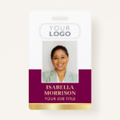 Logo Plum Gold Business für Mitarbeiter-ID Name Un Ausweis (Vorderseite)