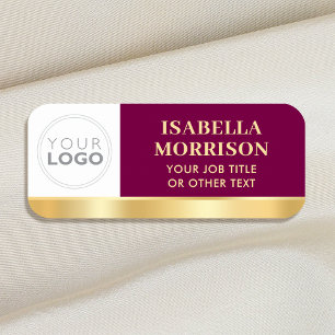 Logo-Plum-Gold-Geschäft für Mitarbeiter-ID Namensschild