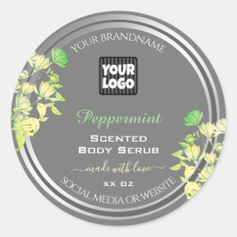 Logo-Produktverpackungen Etiketten Blumengraue Sil Runder Aufkleber