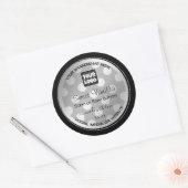 Logo-Produktverpackungen Silver Black Runder Aufkleber (Umschlag)