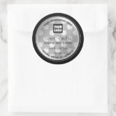 Logo-Produktverpackungen Silver Black Runder Aufkleber (Tasche)