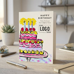 Logo Professional Pink Künstlerische Torte Geburts Karte