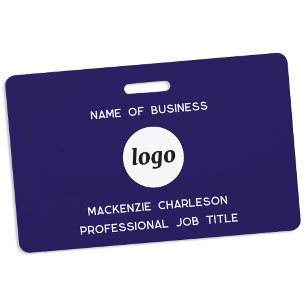 Logo Professionelles Geschäft Navy Blau Name Ausweis