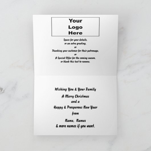 Logo Promo Business Gold mit Sleigh Weihnachten (Innenseite)