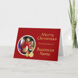 Logo Promo Business Red & Angel Christmas Greeting Feiertagskarte