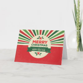 Logo Promo Business Red Green Sunburst Christmas Feiertagskarte