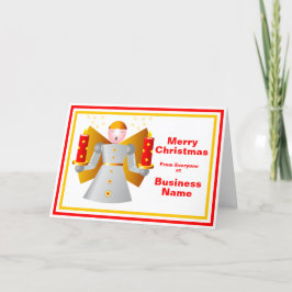 Logo Promotion Business Red & Gold Engel Weihnacht Feiertagskarte