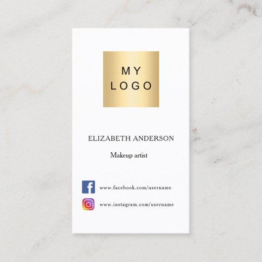 Logo-QN-Code für die Marke "Social Media" Visitenkarte (Vorderseite)