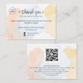 *~* Logo QR Abstrakt Vielen Dank, Pastel Branding Begleitkarte (Vorne/Hinten)