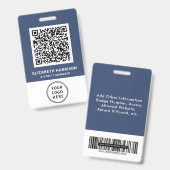 Logo QR Bar Codes Blue Employee Ausweis (Vorder- & Rückseite)