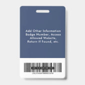 Logo QR Bar Codes Blue Employee Ausweis (Rückseite)