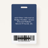 Logo QR Bar Codes Blue Employee Ausweis (Rückseite)