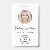 Logo QR Bar Codes Mitarbeiter Foto ID Abzeichen Ausweis (Vorderseite)