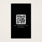 Logo QR berufliche schwarze Visitenkarte (Rückseite)