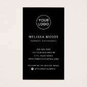 Logo QR berufliche schwarze Visitenkarte (Vorderseite)