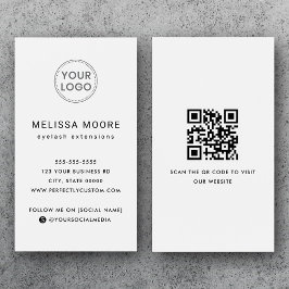 Logo QR berufliche weiße Visitenkarte