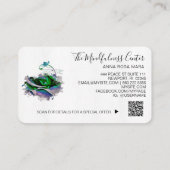 *~* Logo QR Blaue Aquamarine Rose Blumenfloral Blu Visitenkarte (Rückseite)