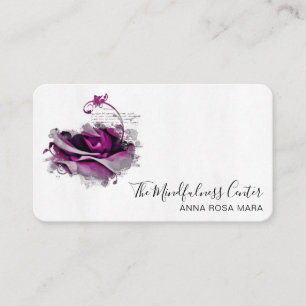 *~* Logo QR Burgunderrose Floral Blume Visitenkarte