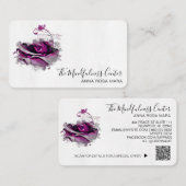*~* Logo QR Burgundy Rose Blumenkohle Blume Visitenkarte (Vorne/Hinten)