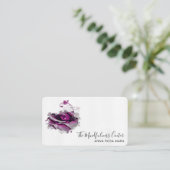*~* Logo QR Burgundy Rose Blumenkohle Blume Visitenkarte (Stehend Vorderseite)