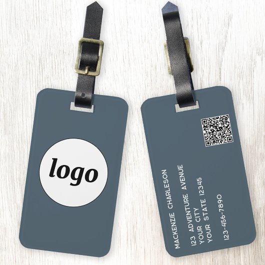 Logo QR Code Anthrazitgrau Geschäft Promotional Gepäckanhänger