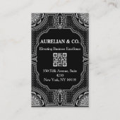 Logo & QR-Code Art Deco Luxus Visitenkarte (Rückseite)