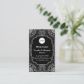 Logo & QR-Code Art Deco Luxus Visitenkarte (Stehend Vorderseite)