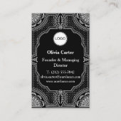 Logo & QR-Code Art Deco Luxus Visitenkarte (Vorderseite)