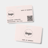 Logo-QR-Code Beruflicher Firmenname Rosa Ausweis (Vorder- & Rückseite)