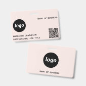 Logo-QR-Code Beruflicher Firmenname Rosa Ausweis (Vorder- & Rückseite)
