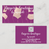 Logo QR Code Bikini Unterwäsche Berry Rose Visitenkarte (Vorne/Hinten)