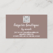 Logo QR Code Bikini Unterwäsche Rose Gold Visitenkarte (Rückseite)
