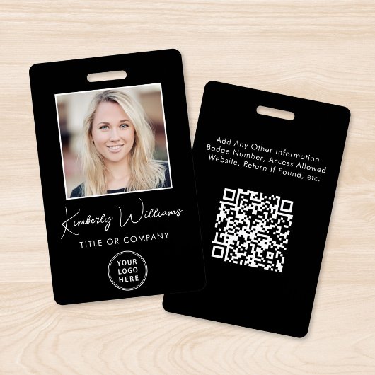 Logo QR Code Black Employee Foto ID Ausweis