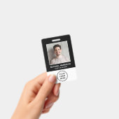 Logo QR Code Black Employee Foto ID Ausweis (Handheld)
