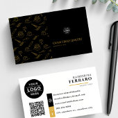 Logo QR Code Black Gold Bakery Visitenkarte