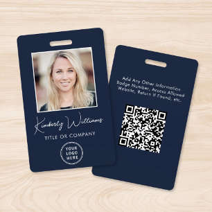 Logo QR Code Blue Employee Foto ID Ausweis