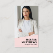 Logo QR Code Blush Pink Visitenkarte (Vorderseite)